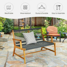 Load image into Gallery viewer, 2-Person Patio Acacia Wood Yard Bench-Gray