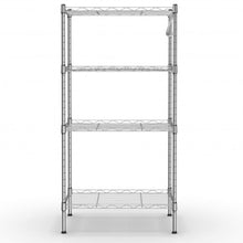 Load image into Gallery viewer, 4-Wire Shelving Metal Adjustable Storage Rack with Removable Hooks-Silver