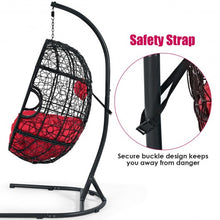 Load image into Gallery viewer, Hanging Cushioned Hammock Chair with Stand-Red