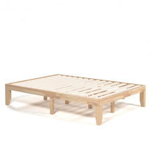 Load image into Gallery viewer, 14" Full Size Wood Platform Bed Frame with Wood Slat Support-Natural