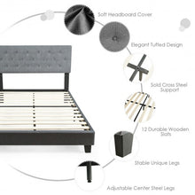 Load image into Gallery viewer, Full Size Upholstered Panel Bed With Linen Panel