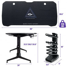 Load image into Gallery viewer, 63 inch Height Adjustable Gaming Desk with Mouse Pad and USB Gaming Handle Rack
