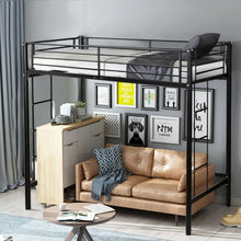Load image into Gallery viewer, Twin Loft Bed Metal Bunk Ladder Beds for Bedroom Dorm-Black