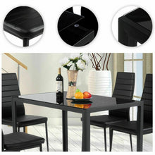 Load image into Gallery viewer, 5 pcs Metal Frame and Glass Tabletop Dining Set