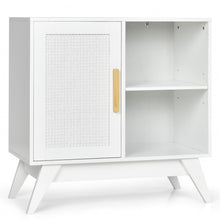 Load image into Gallery viewer, Storage Cabinet Free Standing with Adjustable Shelves Weaved Door-White