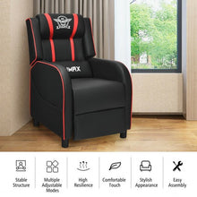 Load image into Gallery viewer, Massage Racing Gaming Single Recliner Chair-Red