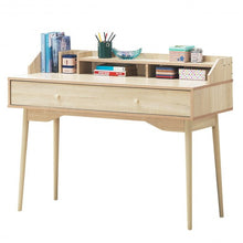 Load image into Gallery viewer, Writing Desk with Drawer Computer Wooden Desk-Natural