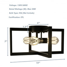 Load image into Gallery viewer, Flush Mount Geometric Metal 3-Lights Ceiling Lamp