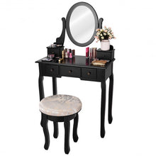 Load image into Gallery viewer, Vanity Makeup Table Set Bedroom Furniture with Padded Stool