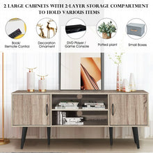 Load image into Gallery viewer, TV Stand w/ 2 Storage Cabinets 2 Open Shelves