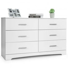 Load image into Gallery viewer, 6 Drawer Double Dresser Chest of Drawers Storage Cabinet Organizer-White