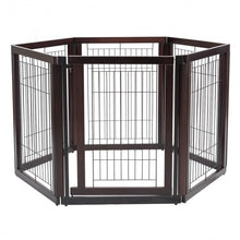 Load image into Gallery viewer, 24" x 30" Folding Solid Wooden 6 Panel Freestanding Pet Playpen