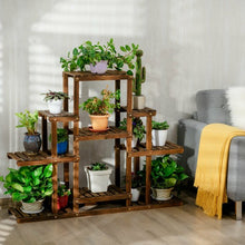 Load image into Gallery viewer, 6-Tier Flower Wood Stand Plant Display Rack Storage Shelf