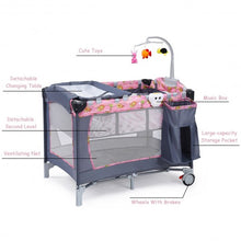 Load image into Gallery viewer, Foldable 2 Color Baby Crib Playpen Playard-Pink