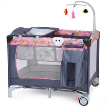Load image into Gallery viewer, Foldable 2 Color Baby Crib Playpen Playard-Pink