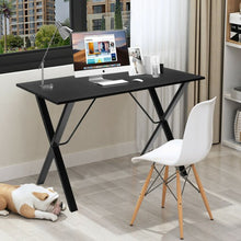 Load image into Gallery viewer, Computer Desk with Bamboo Top & Metal Frame-Black Desk