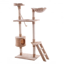 Load image into Gallery viewer, 60" Tower Condo Scratcher Kitten Pet Hammock Cat Tree-Beige