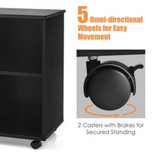 Load image into Gallery viewer, 3-Drawer Mobile Lateral File Cabinet Printer Stand-Black