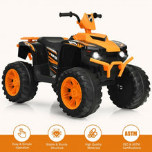 Load image into Gallery viewer, 12V Kids Electric 4-Wheeler ATV Quad Ride On Car with LED Light-Orange