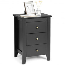 Load image into Gallery viewer, 2 pcs Nightstand End Beside Table Drawers-Black