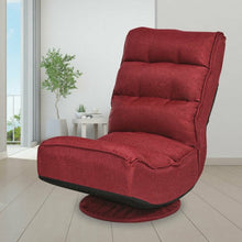 Load image into Gallery viewer, 5-Position Folding Floor Gaming Chair-Wine Red