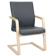 Load image into Gallery viewer, PU Leather Armrest Upholstered Dining Chair with Wood Leg