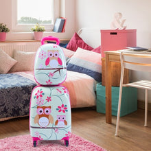 Load image into Gallery viewer, 2 pcs 12" 16" Green ABS Kids Suitcase Luggage Set