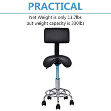 Load image into Gallery viewer, Adjustable Saddle Salon Rolling Massage Chair w/ Backrest-Black