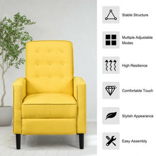 Load image into Gallery viewer, Mid-Century Push Back Recliner Chair -Yellow
