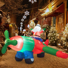 Load image into Gallery viewer, 8Ft LED Blow Up Christmas Santa Claus with Flying Airplane