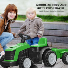 Load image into Gallery viewer, 6V Electric Kids Ride On Tractor 6 Wheels Car Toy with Trailer-Green