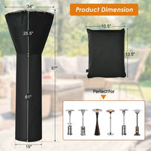 Load image into Gallery viewer, Patio Standing Propane Heater Cover Waterproof with Zipper and Bag-Black