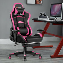 Load image into Gallery viewer, Massage Gaming Chair with Footrest-Pink