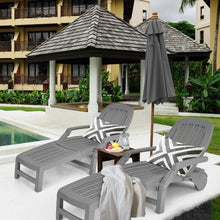 Load image into Gallery viewer, Adjustable Patio Sun Lounger with Weather Resistant Wheels-Gray