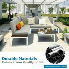Load image into Gallery viewer, 4PCS Patio Aluminum Conversation Furniture Set