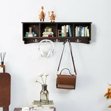 Load image into Gallery viewer, Hanging Entryway Shelf Coat Rack Wall Mounted Storage Cabinets-Brown