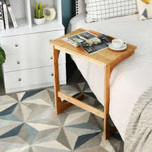 Load image into Gallery viewer, Adjustable C-Shape Couch End Table wth Tilting Top-Natural