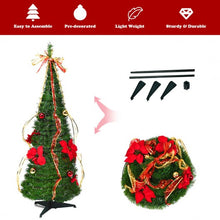Load image into Gallery viewer, 4 Ft Pre-lit Spruce Christmas Tree with Bows and Ribbon