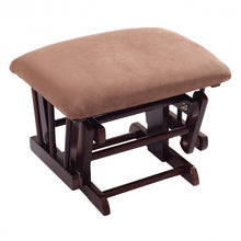 Load image into Gallery viewer, Adjustable Backrest Baby Nursery Rocking Chair & Ottoman Set-Brown