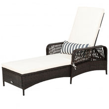 Load image into Gallery viewer, PE Rattan Chaise Lounge Chair Arm Chair Recliner Adjustable with Pillow