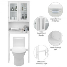 Load image into Gallery viewer, Wooden over the toilet Storage Cabinet with Tower Rack
