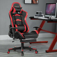 Load image into Gallery viewer, Massage Gaming Chair with Footrest-Red