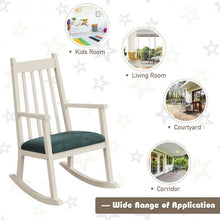 Load image into Gallery viewer, Children's Wooden Rocking Chair with Cushion-White