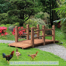 Load image into Gallery viewer, 5' Wooden Garden Bridge Arc Stained Finish Footbridge Decorative