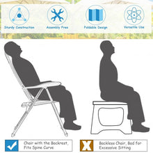 Load image into Gallery viewer, 2 Pcs Patio Back Adjustable Reclining Folding Chairs-Black
