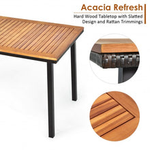 Load image into Gallery viewer, 55" Patio Rattan Dining Table with Umbrella Hole