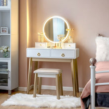 Load image into Gallery viewer, Set 3 Makeup Vanity Table Color Lighting Jewelry Divider Dressing Table-White