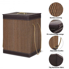 Load image into Gallery viewer, 5 pcs Square Bamboo Hamper Laundry Basket Storage Bin