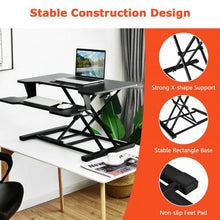 Load image into Gallery viewer, Height Adjustable Standing Desk Converter with Removable Keyboard Tray-Black
