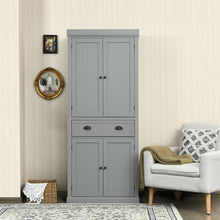 Load image into Gallery viewer, Cupboard Freestanding Kitchen Cabinet w/ Adjustable Shelves-Gray